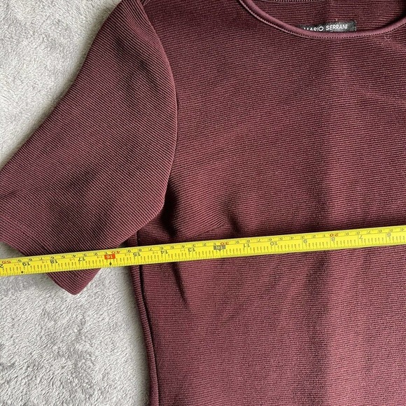 Mario Serrani Dress Womens Extra Small Burgundy Mini Dress Pullover Italy Casual - Picture 5 of 12